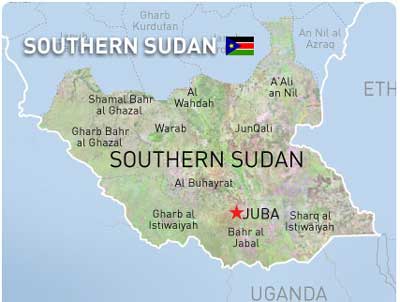 South Sudan map
