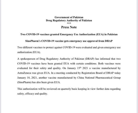 Pakistan approves Sinopharm COVID-19 vaccine for emergency ...