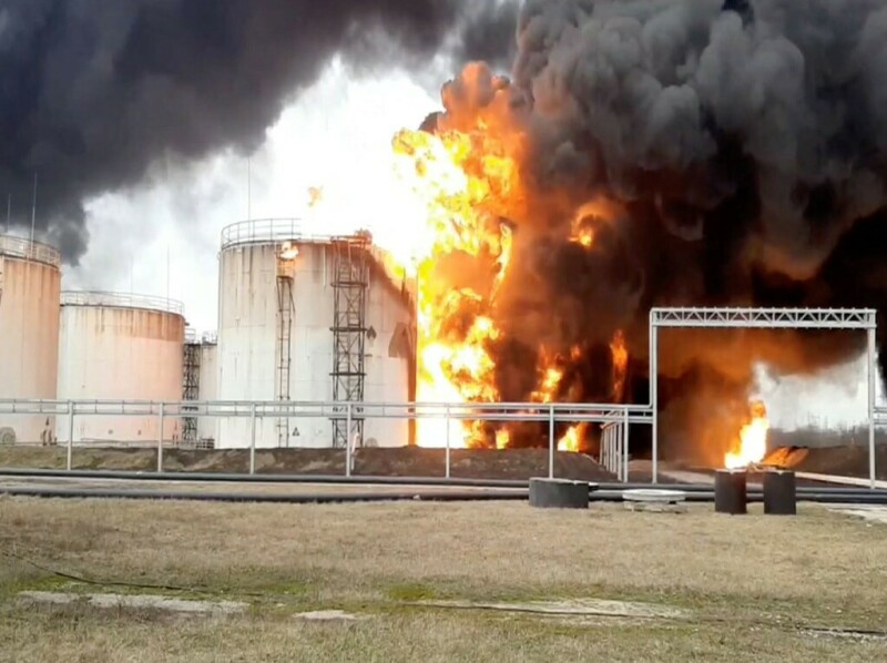 Two Russian fuel depots on fire after separate drone attacks