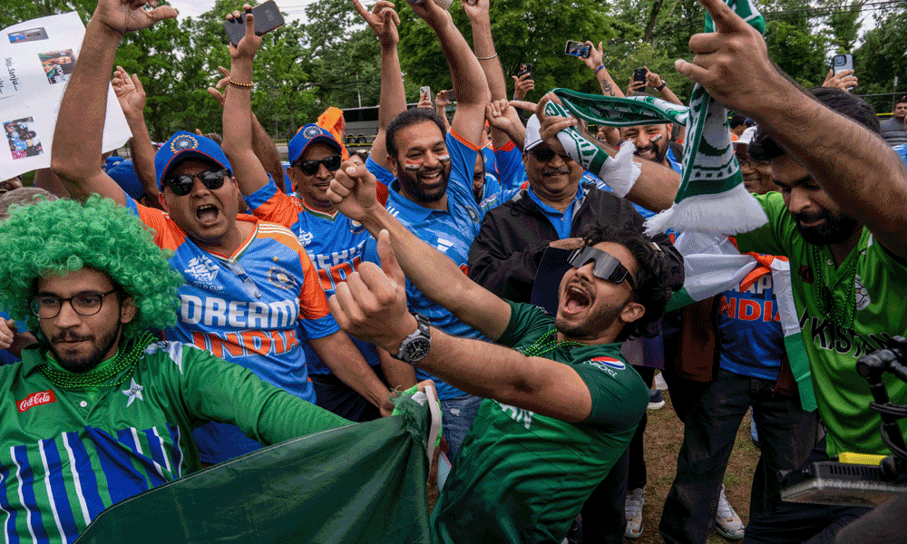 India and Pakistan cricket fans bring the party to the USA