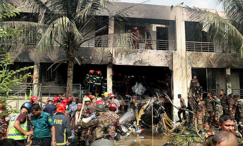At least 27 dead, mostly children, in Bangladesh air force jet crash