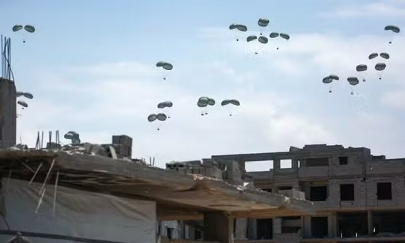 France carries out first aid airdrop