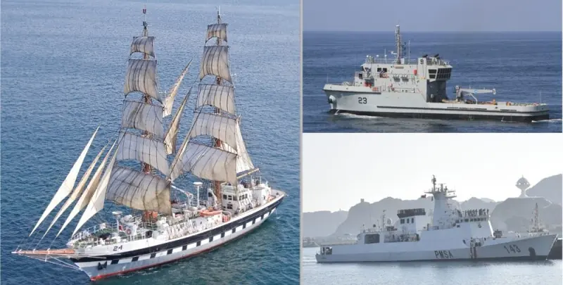 Pakistan Navy ships visit Port Sultan Qaboos, discuss maritime affairs