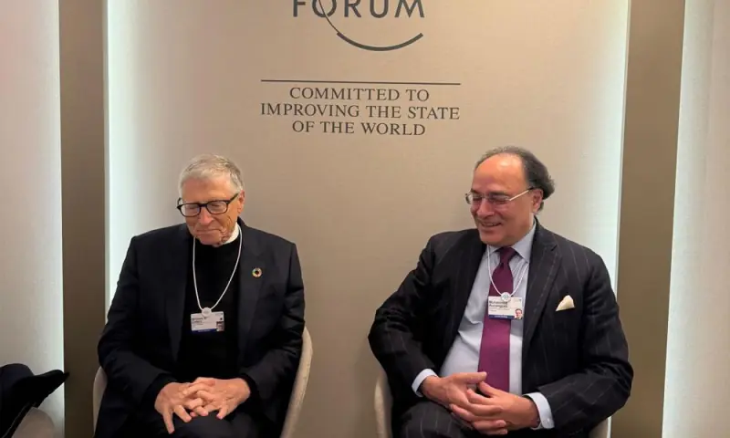 Finance minister discusses health, tax digitisation with Bill Gates in Davos