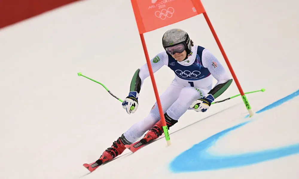Brazil’s Braathen in pole for historic Olympic giant slalom medal