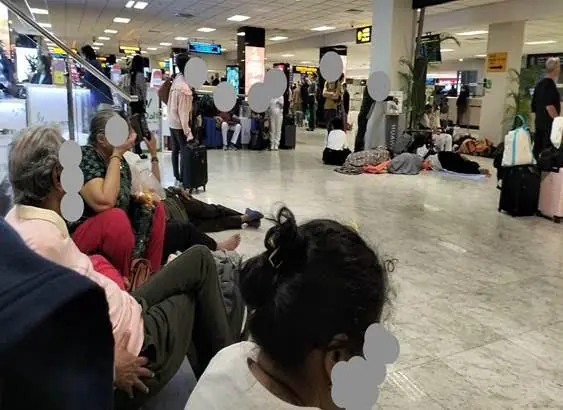The part of air travel no one posts: BIA, 28 Nov 2025. This is what weather disruption looks like- Checked in, but not flying out - terminal packed beyond capacity.