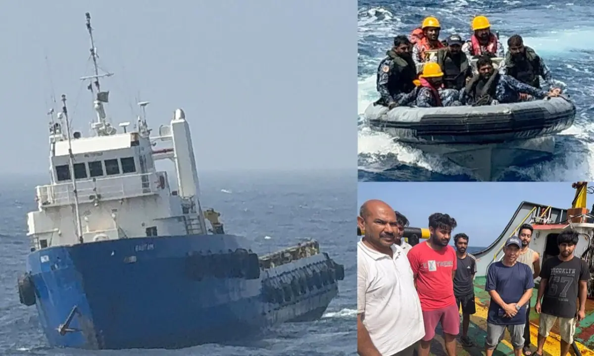 Pakistan Navy rescues stranded vessel with Indian crew in Arabian Sea