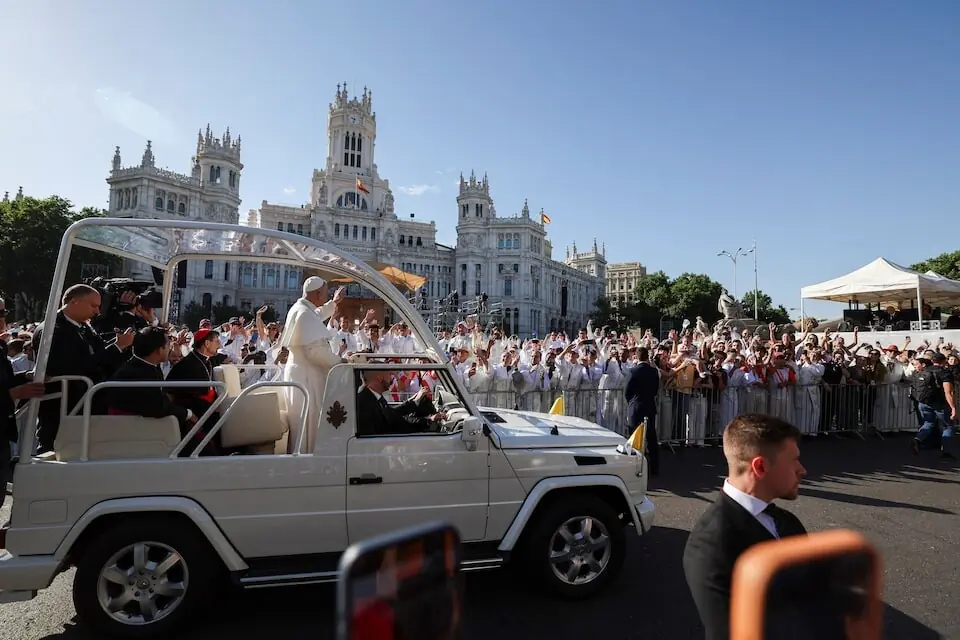 More than a million line Madrid streets to see Pope Leo