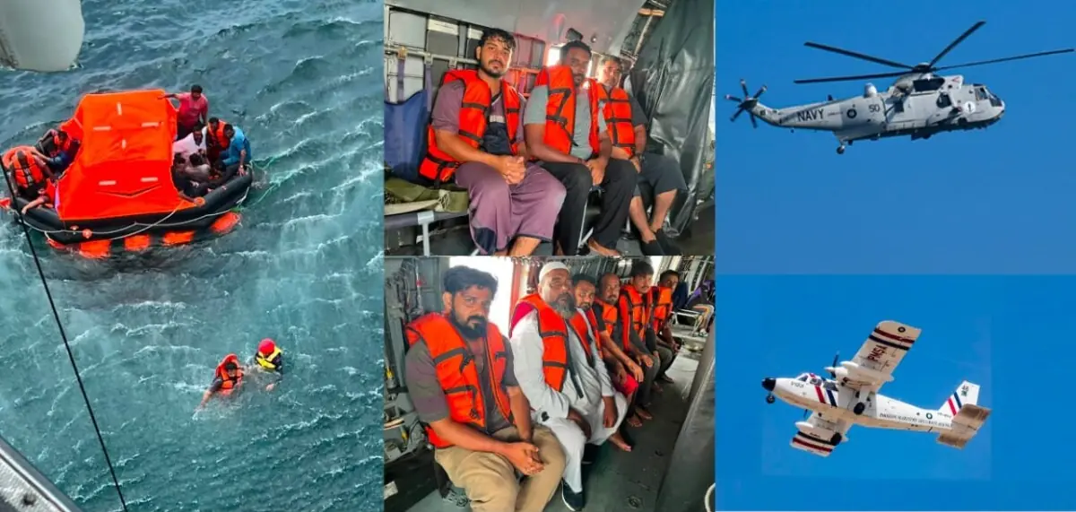 Pakistan Navy rescues 20 crew members from sinking cargo dhow east of Ormara