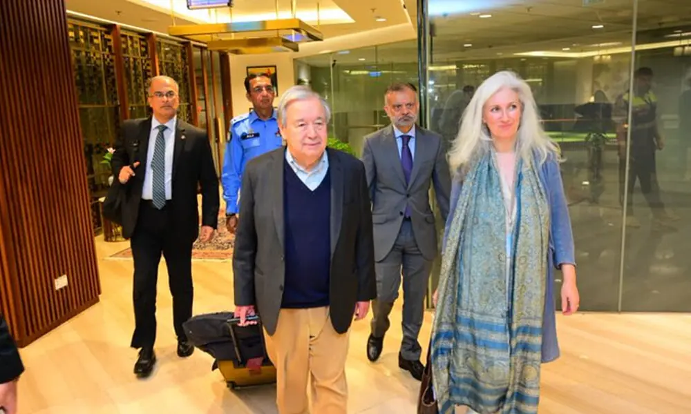 UN chief arrives in Islamabad on three-day visit