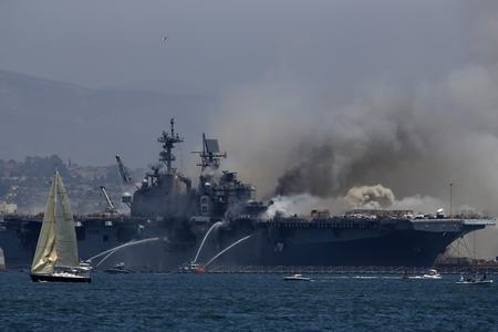 Major fire breaks out on US Navy ship in California