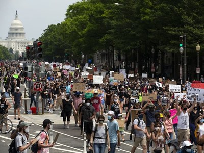 'Say their names!' Anti-racism protesters flood US capital