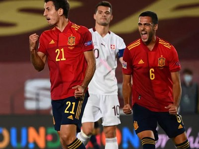 Spain edge Swiss, Germany beat Ukraine in Nations League