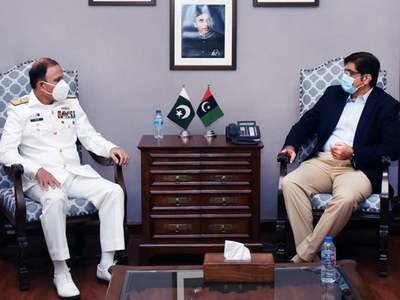 Naval Chief calls on CM Sindh after assuming the office