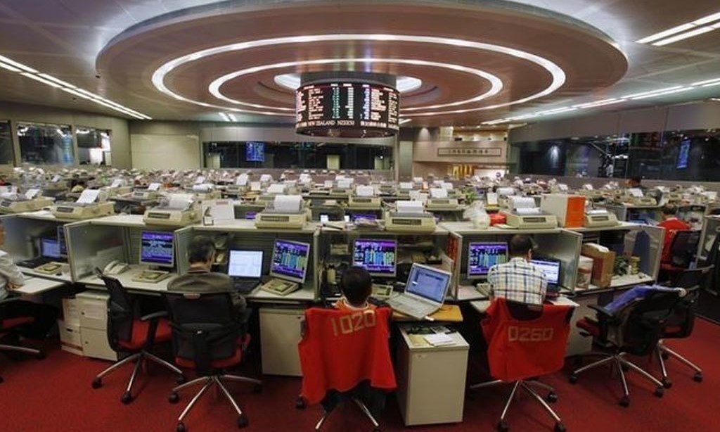 Hong Kong shares well down at break