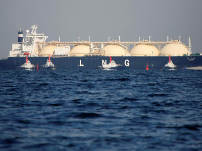 LNG tankers heading to Britain, Belgium and the Netherlands