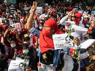 Myanmar youth sound off against military coup