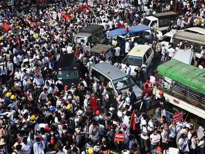 Huge anti-coup rallies in Myanmar after junta threat