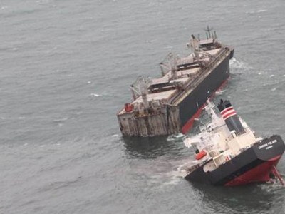 Ship sailing under Panama flag runs aground in northern Japan, oil leaking