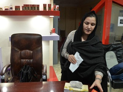 Afghan saffron boss says Taliban will not silence her