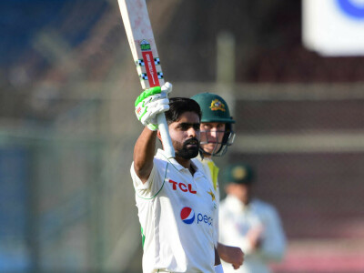 Babar hundred stalls Australia's victory march in Karachi