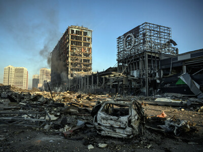 At least eight dead as Kyiv shopping centre wrecked by shelling