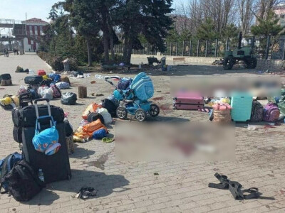 Ukraine says dozens killed in missile strike on railway station used by evacuees