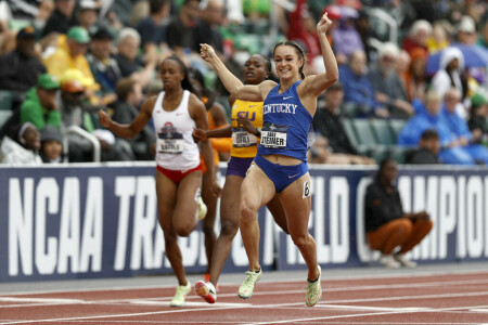 Steiner clocks 21.80sec to win US collegiate women&rsquo;s 200m title