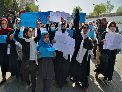 Afghan girls protest school closure in eastern city
