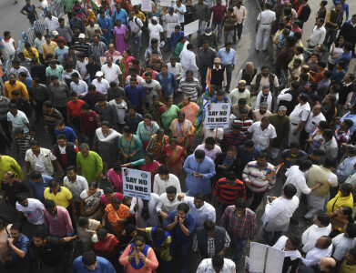 India's main opposition stages rally to mark 1,000 km of its protest march