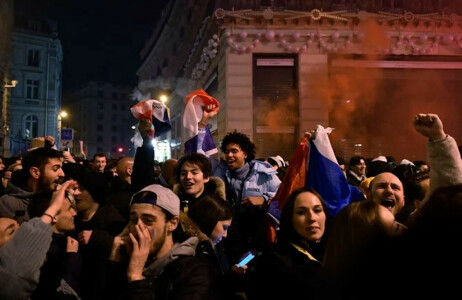 Jubilation on Paris Champs-Elysees after France reach World Cup final