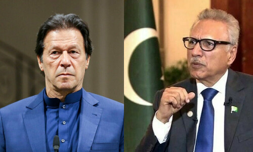 President Alvi reaches Imran Khan's residence in Lahore