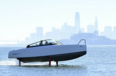 Electric boat goes airborne for cleaner ocean voyage