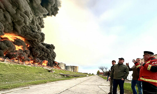 Huge fire at Crimea fuel depot after drone strike