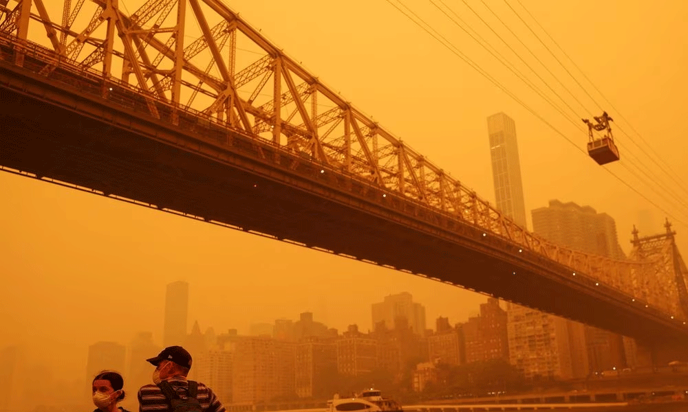 US East Coast blanketed in veil of smoke from Canadian fires