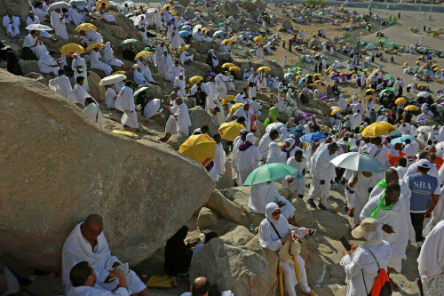 As temperatures climb, pilgrims ascend Mount Arafat for Hajj climax