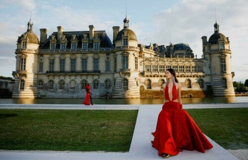 Valentino takes modern haute couture lineup to Chateau de Chantilly