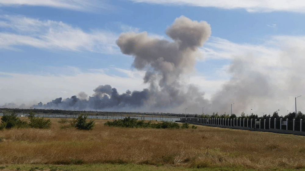 Fire at military base in Crimea forces evacuations, highway closure