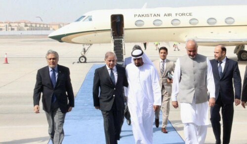 PM Shehbaz arrives in UAE to condole death of President Sheikh Mohamed&rsquo;s brother