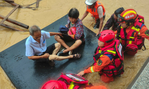 Tens of thousands evacuated as northern China hit by torrential rain