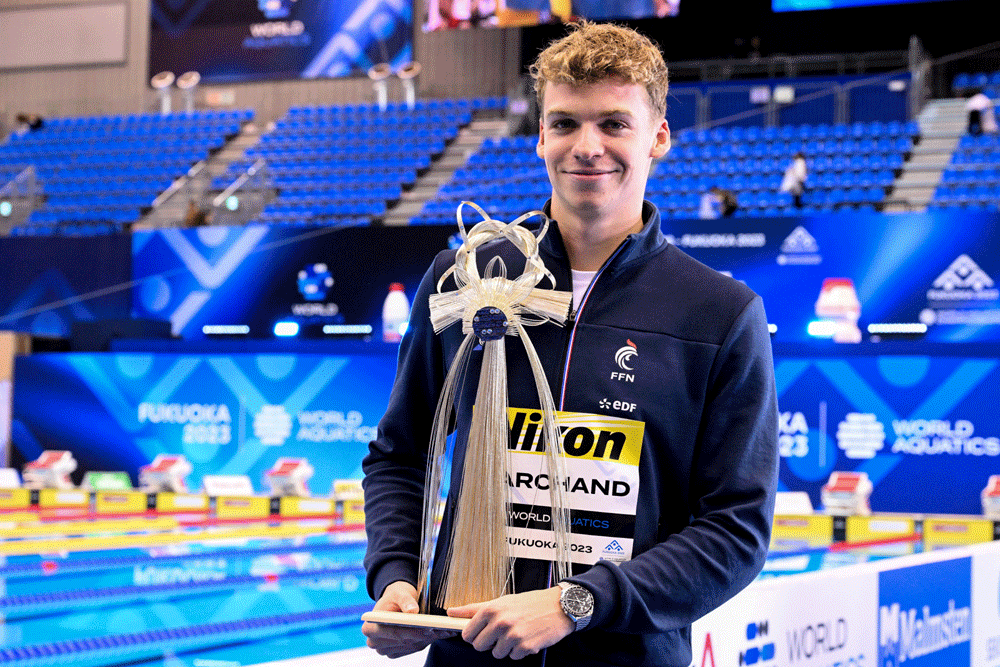 France&rsquo;s Marchand, Australian swim stars lay down Olympic marker