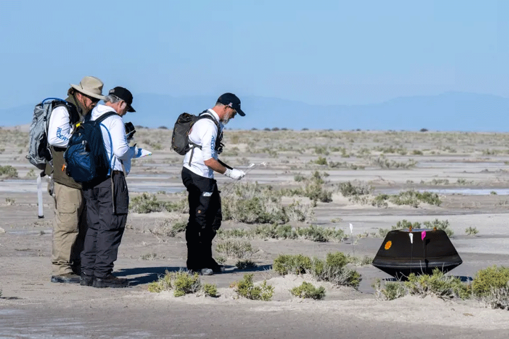 Likely asteroid debris found upon opening of returned NASA probe