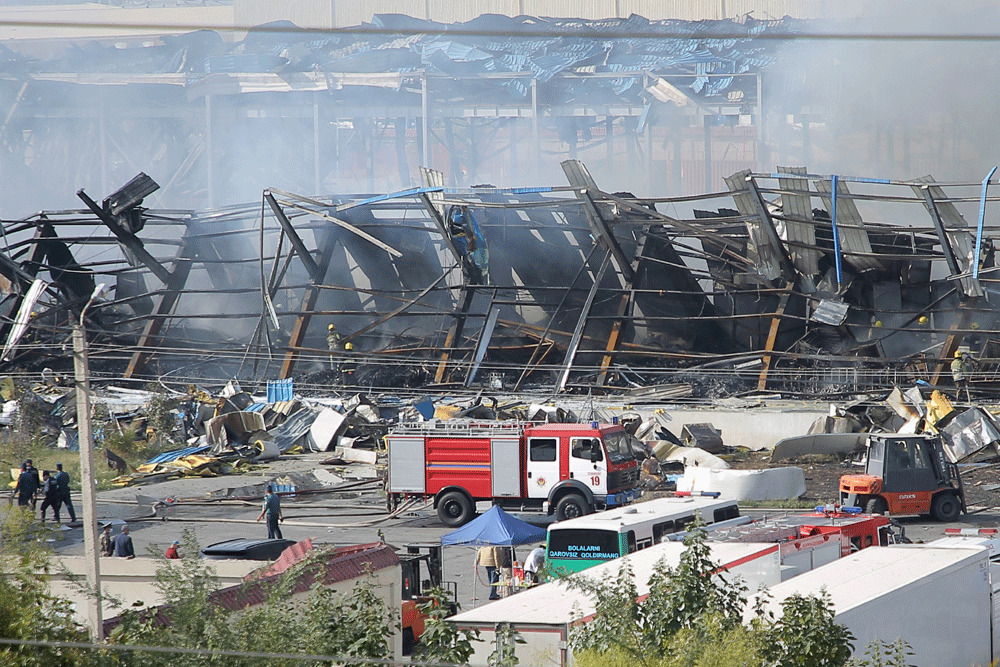 Fire contained after powerful blast near airport in Uzbek capital Fire contained after powerful blast near airport in Uzbek capital