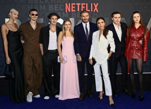 David Beckham takes family to premiere of candid new Netflix documentary about his life