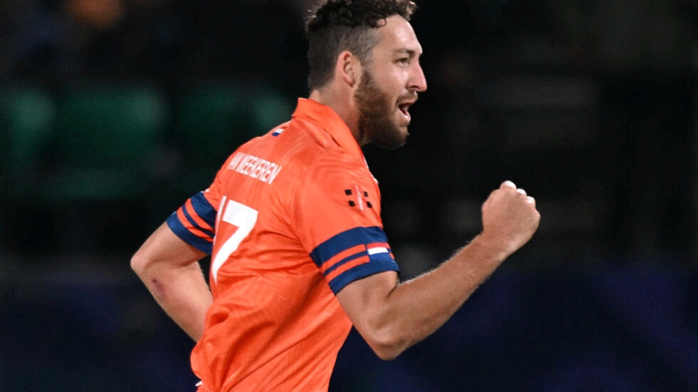 From Uber Eats to World Cup feast for &lsquo;fast bowling delivery guy&rsquo; Van Meekeren