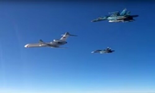 Russia sends fighter jets as two US bombers, drone approach its border
