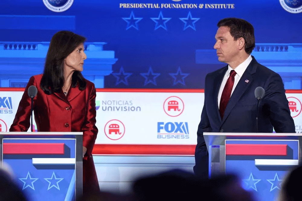 Trump&rsquo;s rivals clash at debate but do little to dent his lead in US race