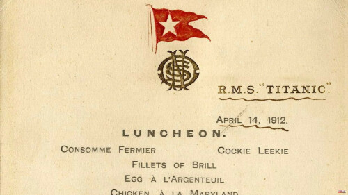 Titanic menu sells for &pound;84,000 at UK auction