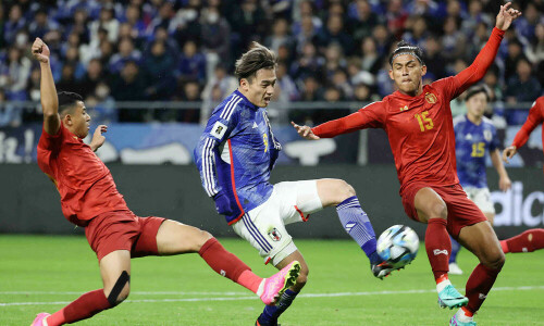 Ueda scores hat-trick as Japan thrash Myanmar to start World Cup bid