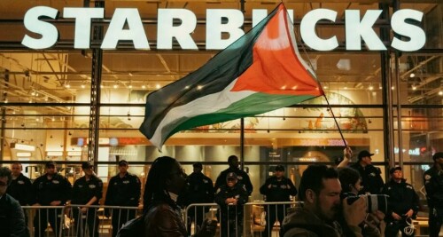 Under pressure: Starbucks CEO says protestors &lsquo;influenced by misrepresentation on social media&rsquo;